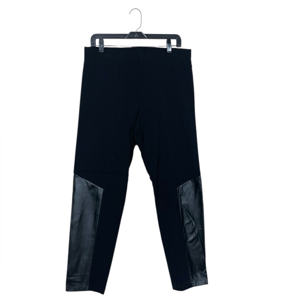 DKNYC Black Leggings with Faux Leather Accents (DM)